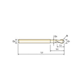 2 Flute Medium Length Ball Nose Carbide X-Power Pro End Mills GM961 Series Plain Shank